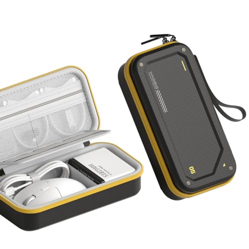 Hagibis Electronic Organizer Traveling Case Bag EVA Hardshell PU Portable Carrying Pouch for Mouse, Charger, Cables, Power Bank, SD Cards, USB Flash Disks, Accessories (Black) - color: Black