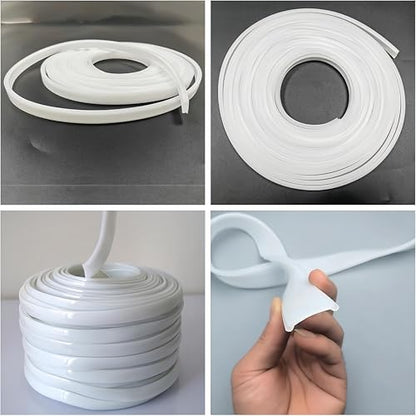 16.4Ft/5M Silicone LED Cover, Alumium Profile Silicone Channel Diffuser Flexible PC Lampshade Line for Strip Lights, Ceiling Lamp, Under Cabinet Cover Replaceable Installation (12mm) - color: 12mm