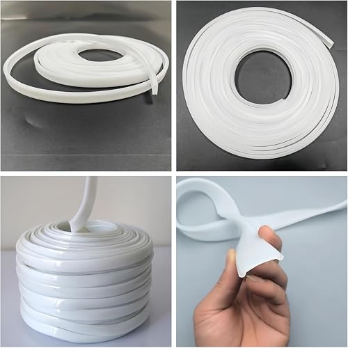 16.4Ft/5M Silicone LED Cover, Alumium Profile Silicone Channel Diffuser Flexible PC Lampshade Line for Strip Lights, Ceiling Lamp, Under Cabinet Cover Replaceable Installation (7mm) - color: 7mm