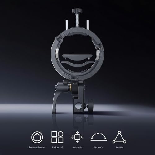 GODOX S3 Speedlite Bracket, 𝐆𝐨𝐝𝐨𝐱 𝐒𝟐 𝐔𝐩𝐠𝐫𝐚𝐝𝐞, Adjustment Angle±90°,Umbrella Hole, Bowens Mount Holder for Godox AD200Pro II AD300Pro II AD200Pro V1 V100 V1Pro AD300Pro AD100Pro etc.