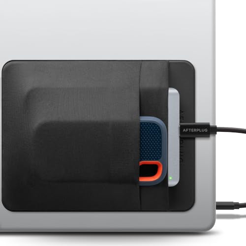 2-Pocket SSD & Hard Drive Holder for Laptop, Reusable Adhesive, Stick-On Pocket Sleeve for External Portable SSD, HDD, Cables and More (Large) - color: Black, size: Large (For 2.5" HDDs & SSDs)