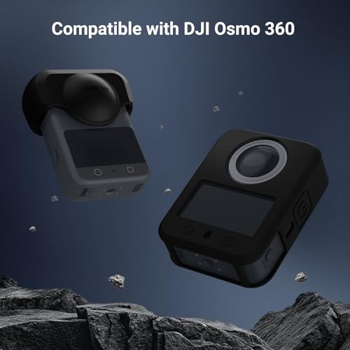 NEEWER Silicone Lens Cap & Body Shell Protector Cover Case for Osmo 360, Nonslip Soft Stable Anti Scratch Splash Resistant Portable Protective Sleeve Compatible with DJI OSMO 360 Action Camera, AC044 - style: Lens Cap & Protective Case
