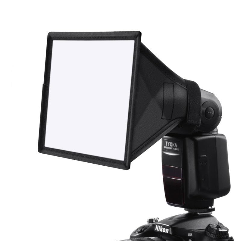 REFLEX CAMERA Universal Softbox Flash Diffuser 19×23cm (7.5×9in) for DSLR Camera Speedlite | Foldable Portable Light Modifier for Flash | Soft Even Lighting with Storage Pouch - size: 19×23cm (7.5×9in)