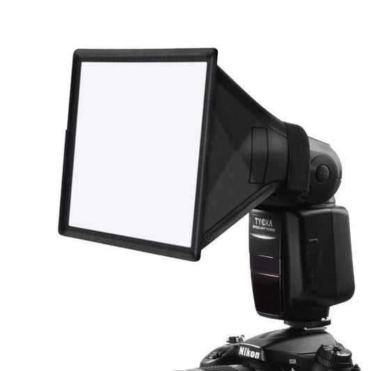 REFLEX CAMERA Universal Softbox Flash Diffuser 6.7 x 5.9in | Foldable Portable Light Modifier for DSLR Speedlite | Soft Even Lighting with Storage Pouch | Compatible with Nikon Canon Sony Flash Units - size: 17×15cm (6.7×5.9in)