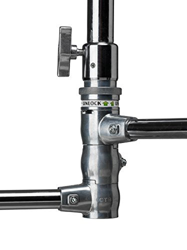 Kupo 40" C-Stand Turtle Base Professional Grip Stand with Detachable Base, Two Riser/Three Section Design, Heavy-Duty Steel Construction, Silver (KS704312) - color: Silver, style: 40" Turtle Base