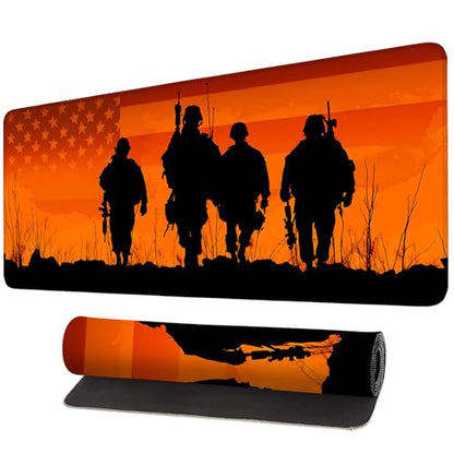 Mouse Pad, Large Anti-Slip with Stitched Edges Desk Mat Desktop Laptop Computer Desk Keyboard Mat,Table Protector Blotter Mat (Soldier, 35.4" x 15.7") - color: Soldier, size: 35.4" x 15.7"
