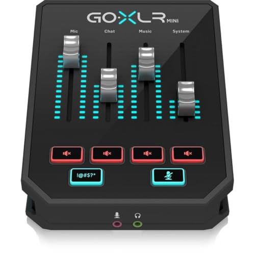 TC Helicon GoXLR MINI Online Broadcast Mixer with USB/Audio Interface and Midas Preamp, Officially Supported on Windows
