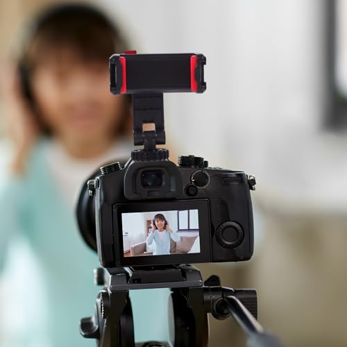 Hot Shoe Phone Clamp and Rotating Phone Holder Adapter for Tripod, Plastic Camera Mount Compatible with DSLR Hot Shoe, Selfie and Vlogging Accessory for Smartphone Photography