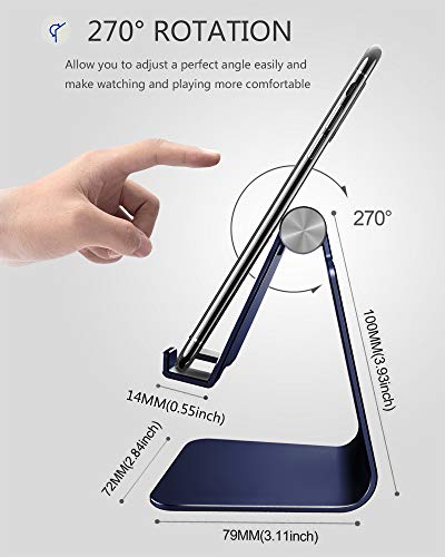 Adjustable Cell Phone Stand, CreaDream Phone Stand, Cradle, Dock, Holder, Aluminum Desktop Stand Compatible With Phone Xs Max Xr 8 7 6 6s Plus SE Charging, Accessories Desk,All Mobile Phones-Navy Blue - color: Navy Blue