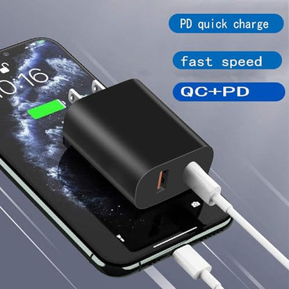 4 Pack USB C Charger Block,20W USB-C & USB-A Port Charger，for i Phone 17/16/15/14/13/12/11/X/8, i Pad and More - color: 4p black