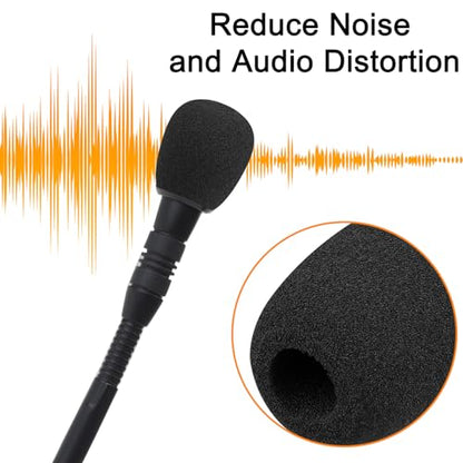 SOULWIT 6Pcs Pop Filter for Shure MX412/MX418/MX405/MX391/MX202/MX410 Series, CVG12/CVG18-B/C Gooseneck Microphone, Protective Mic Cover Windscreen Foam - Black
