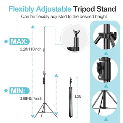 EMART Heavy Duty Background Stand, 9.2 x 10ft Adjustable Backdrop Support System Kit with Carry Bag for Photography - size: 10ft x 9.2ft