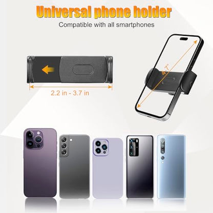 Guitar Phone Holder Mount, Universal Phone Holder for Guitar Bass Ukulele, 360° Ballhead Magic Arm Super Clamp Guitar Camera Clamp Mount Clip for iPhone Samsung All Smartphones