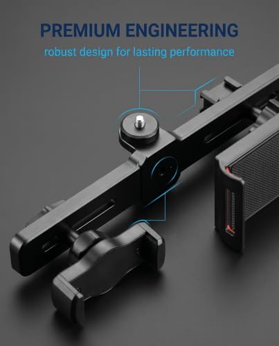 Dual Phone and Tablet Mount Adapter, 1 Set (H101 Bracket + B2 + F1 Clips), 360° Rotating Tripod Holder, Cold Shoe Mount for 1/4" Screws, Delivers Rock-Solid Stability for Hands-Free Vlogs