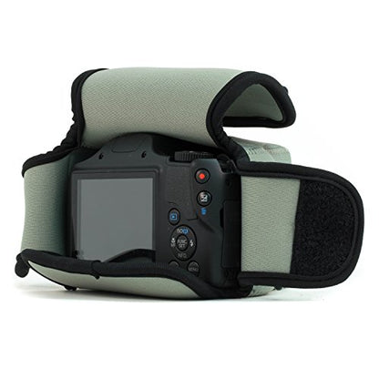 MegaGear ''Ultra Light'' Neoprene Camera Case Bag with Carabiner for Canon PowerShot SX540 HS, SX530 HS, Canon PowerShot SX420 is, SX410 is Digital Cameras (Grey) (MG507), PU Leather - color: Grey
