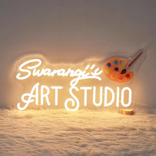 Custom Art Studio Neon Sign Personalized Name Art LED Light Paint Neon Light Signs for Painting Room Aristic Room Gallery Studio Classroom Décor - color: Custom Art Studio