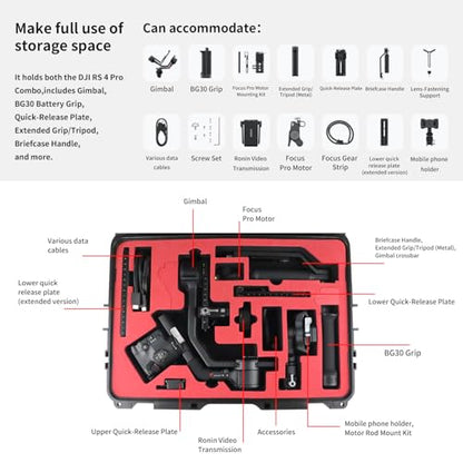 Ronin RS 4 Carrying Case RS4 Hard Box for DJI RS4/RS 4 Pro Gimbal Stabilizer Protection Accessories,Shockproof, Waterproof,Black[Case Only]