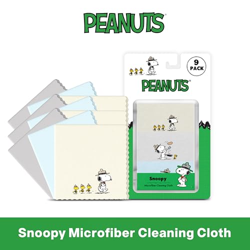 Microfiber Cloth & Glasses Wipes (9 Pack) Lens & Glasses Cleaning Cloth - Eye Glass Clean Cloths - Eyeglass Cleaning Cloths - Camera Lenses & Gadget Delicate Screens - Snoopy - size: 9 Pack