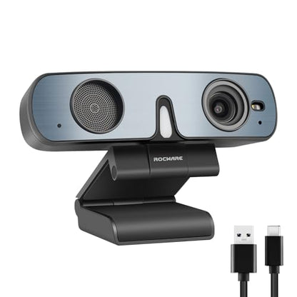 RC28 1080P 60FPS Webcam with Dual Microphones | Cardioid & Omnidirectional Pickup, Hi-Fi Sound, AI Noise Cancellation & Raw Audio Modes for Streaming, Video Calls & Studio-Quality Recording - style: Webcam Good Mic No Speaker