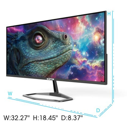 New! Sceptre 34-inch Prime Gaming Monitor 3440 x 1440 up to 180Hz DisplayPort HDMI Build-in Speakers, Machine Black 2027 (E345B-QU180D Series) - size: 34