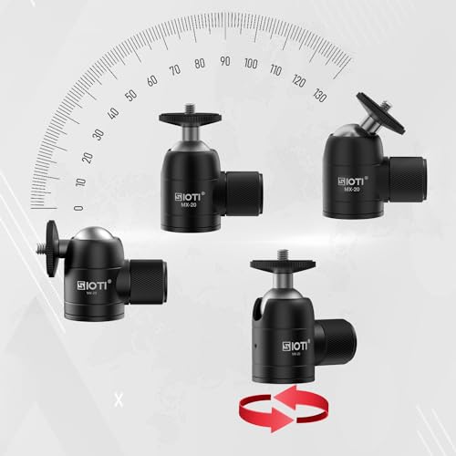 SIOTI Mini Tripod Ball Head, Swivel Mini Ball Head, Panoramic 360° Vertical Pan 90°, Compatible with Projector/DSLR/Action Camera/Cell Phone, and Works with Tripod/Monopod/Light Stand/Cage, etc. - color: Mini Ball Head