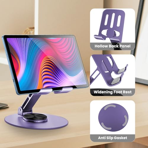 Universal Metal Cell Phone Stand, Multi-Angel Adjustable 360° Rotation Non-Slip Metal Phone Stand Suitable for Large-Scale Procurement 20 Independent Packages in Box (20PCS Purple) - color: 20PCS Purple