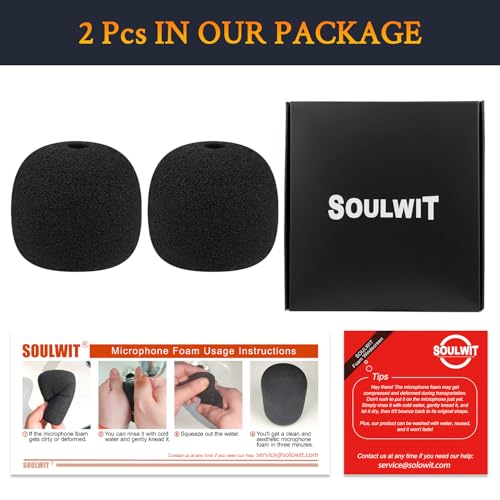 SOULWIT 2Pcs Pop Filter for Razer Seiren V3 Mini - Black | Do Not Fit Seiren V3(2024 Gen3), Seiren Mini(2020 Gen1) Mircophones