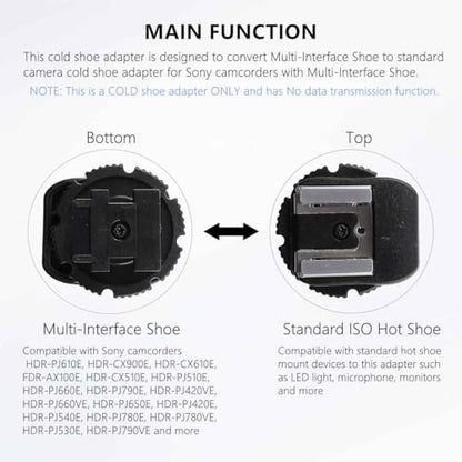 Multi-Interface Shoe Adapter MIS Converter to Universal Cold Shoe Adapter Compatible for Sony Multi-Interface Shoe Camcorder (Updated Version)