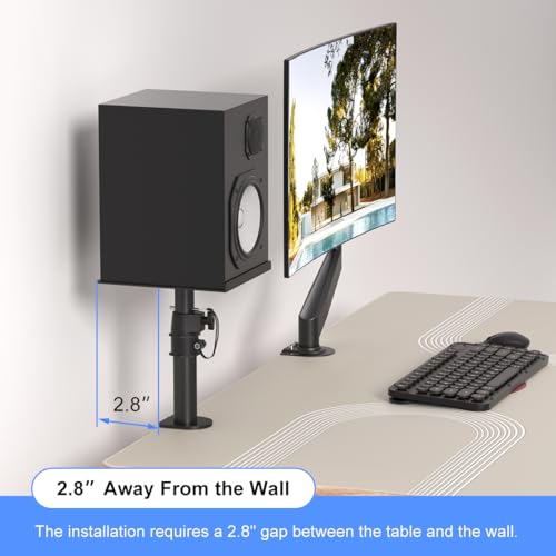 suptek Clamp-on Speaker Stand Desk Mount Set, Height Adjustment, Tilt, Swivel, 9.6 x 8.8 inch Trays, Universal Audio Holders for Computer and Bookshelf Speakers, Elevated Sound, 2 Pack, Black, SDM001B - color: Black
