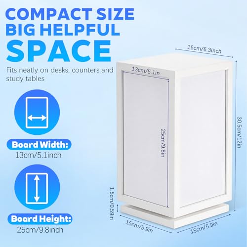 Lincia 12" x 6.5" x 6.5" 4-Sided Rotating Desktop Whiteboard Tower, Dry Erase Board Planner with 8 Markers and Eraser, Multi-Surface Memo Board for to-Do Lists, Weekly Planning, Office, Home, School - style: 4-sided
