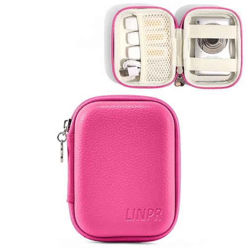 Digital Camera Case for CAMKORY, KODAK PIXPRO FZ45/FZ55, Canon IXUS 285 HS, Lecran, Small Travel Compact Camera Holder with Mesh Pocket for Accessories SD Card (Rose Pink) - color: Rose Pink