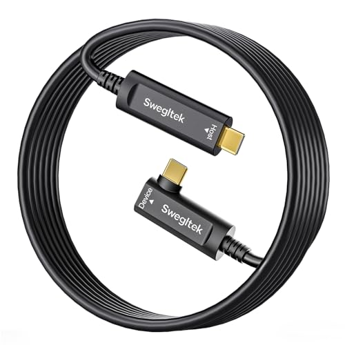 Fiber Optic USB C Cable Right Angle 33ft,10Gbps High Speed Data Transfer Active Optical Type C Cable,Compatible with Cameras,Webcams,VR,AR For Collaborative Meetings,Smart Classroom,Data Center - size: 33ft, style: Right Angle