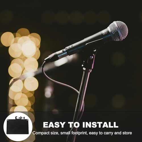 Healifty Plastic Microphone Stand Tray Holder with Sound Card Slot and Convenient Storage, Minimalist Black Mic Stand Accessory for Home and Professional Environments