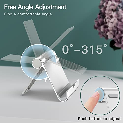 JETech Tablet Stand, Adjustable Portable Desktop Holder, Foldable Dock for iPad/iPad Pro/Air/Mini, Galaxy Tab A8/A7 Lite/A7/S8/S7, Kindle, Tab/Phones(4-11"), Sliver - color: Silver