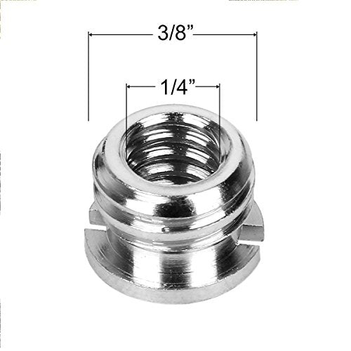 Camera 1/4"-20 to 3/8"-16 Reducer Bushing Convert Screw Adapter for Monopod, Tripod, Ballhead, Stand and Video Light DSLR SLR (10 Pack) - color: 1/4 to 3/8 -silver