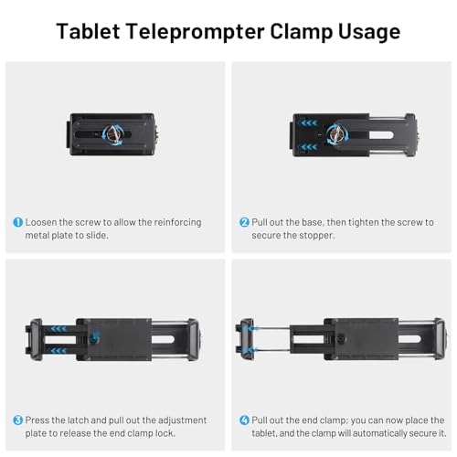 Desview P8 Universal Teleprompter for Smartphone Camera, DSLR Webcam Tablet up to 10" with Bluetooth Remote Foldable Design for Live Streaming Video Recording YouTube TikTok Videos - size: P8 Teleprompter