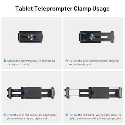 Desview T3 Teleprompter for Camera & Smartphone - Supports iPad/Tablet up to 10" - Beam Splitter Glass with Bluetooth Remote - Wide Angle Support for YouTube, TikTok & Live Streaming