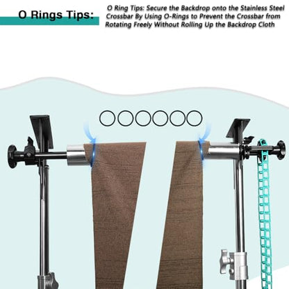 MagicLine Photography Backdrop 1 Roller Support System, 10ft/3m Stainless Steel Crossbars Manual Backdrop Stand,Wall/Ceiling/Light Stand Mount Background Holder for Home & Studio (Stability)