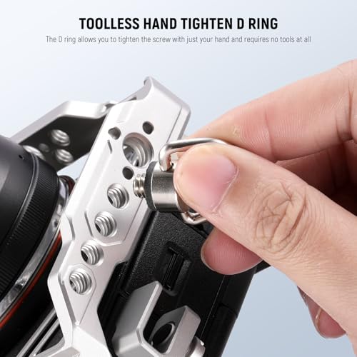 NEEWER D Ring Screw Set (4 Pack), Stainless Steel 1/4" Threaded Fixing Screw Replacement for Shoulder Strap Wrist Strap Sling Handle DSLR Camera Cage, UA076 - style: UA076