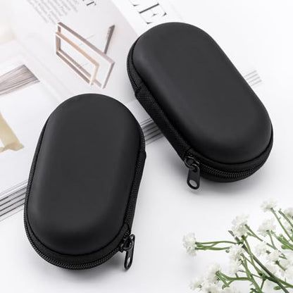 2 Pack Hard EVA Cable Organizer Case, Travel Electronics Storage Bag for Charging Cables, Earphones, USB Cords, Portable Zipper Carrying Pouch, Black
