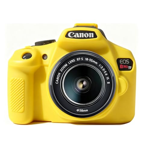 Case for Canon EOS Rebel T7 Rebel T6 Camera, Soft Silicone Rubber Protective Camera Case Cover Accessories, Lightweight, Anti-Scratch with Button Marking for EOS Rebel T7 T6 (Yellow) - color: Yellow