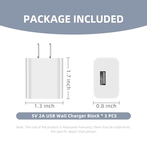 3 Pack 5V 2A USB Cam Power Adapter for Outdoor Wyze Nest cam,Kasa,Google Nest,Blink Mini Pan,Arlo,Ring Stick Cam,Ring Spotlight,YI Dome,Furbo Dog,Dropcam Security Camera Wall Charger Charging Cable