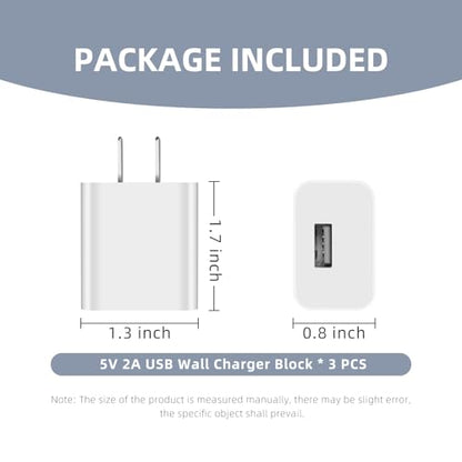 3 Pack 5V 2A USB Cam Power Adapter for Outdoor Wyze Nest cam,Kasa,Google Nest,Blink Mini Pan,Arlo,Ring Stick Cam,Ring Spotlight,YI Dome,Furbo Dog,Dropcam Security Camera Wall Charger Charging Cable