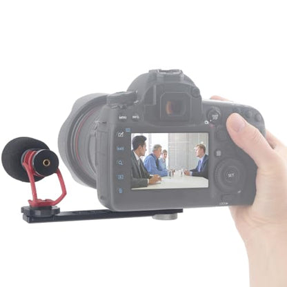 1/4 Cold Shoe Camera Extension Bracket for DJI Pocket 3, Hot Shoe Extension Camera Flash Bracket for Light, Mic, Compatible with Sony A6500 A6400 6300 6000, Aluminum-5.5" Long