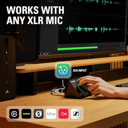 Elgato Wave XLR MK.2 USB Audio Interface and DSP Mixer | 80dB gain, Onboard voice effects, LED level feedback, Touch mute, Ultra-low-latency monitoring, Works with Stream Deck