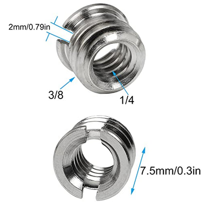 1/4"-20 Female to 3/8"-16 Male Tripod Thread Adapter LUORNG 10PCS Standard Screw Adapter Reducer Bushing Converter for DSLR Camera Camcorder Monopod Stand, 3/8 to 1/4 Tripod