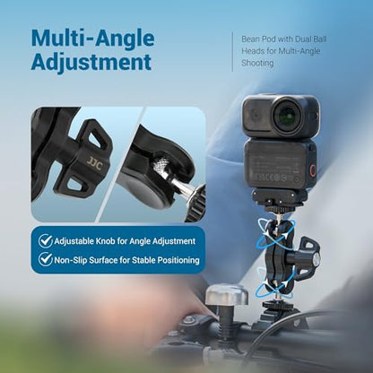 Universal Adjustable Magic Arm with 2 Ballhead & 1/4''-20 Screws for Super C Clamp Action Camera Cage, 360° Rotatable Double Ball Head Adapter for Insta360 X5 X4 Air Osmo Action 6 5 Pro Nano Pocket 4 - size: Magic Arm Only