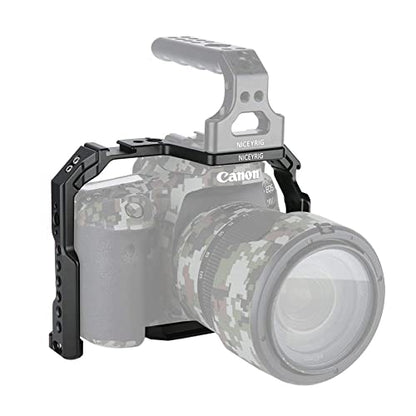 NICEYRIG Camera Cage for Canon 80D 90D 70D, with NATO Rail Cold Shoe and 1/4 3/8 Locating Hole - 371
