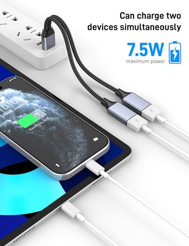 USBA Y Splitter 1 in 2 Out, USB Male to 2 Female Cable for PC, Tablet, Laptop, MacBook, Keyboard, PS4, PS5, Mouse, FlashDrive, LED, Etc. - size: 1 Pack