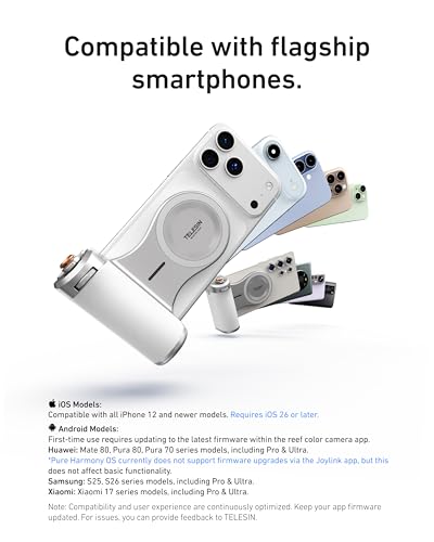 TELESIN Magnetic Imaging Master Grip, Ergonomic DSLR-Style Phone Camera Grip with 3200mAh Battery, Wireless Shutter Button, Custom Colorful Keycaps, Strong Magnetic Hold for iPhone Mag-Safe & Android - color: Pro Shot Imaging Grip